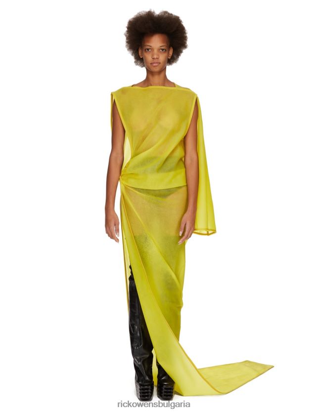 дрехи бг Rick Owens ss23 edfu 23615 рокли лимоненожълт NBHT221224