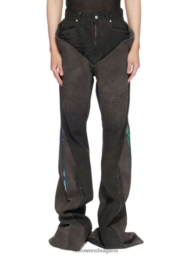 дрехи бг Rick Owens панталон ss23 edfu 23203 кафяв тъмен прах се разгражда като проба NBHT22195